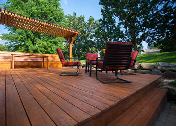Deck staining in Middlebury, CT by Professional Brush Painting LLC.